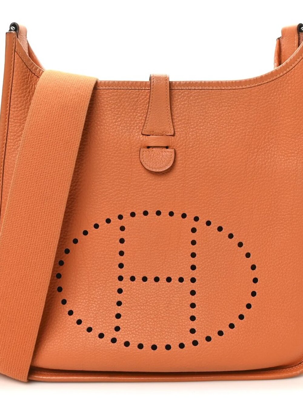 Hermes Taurillon Clemence Evelyne PM Orange Messenger Shoulder Bag